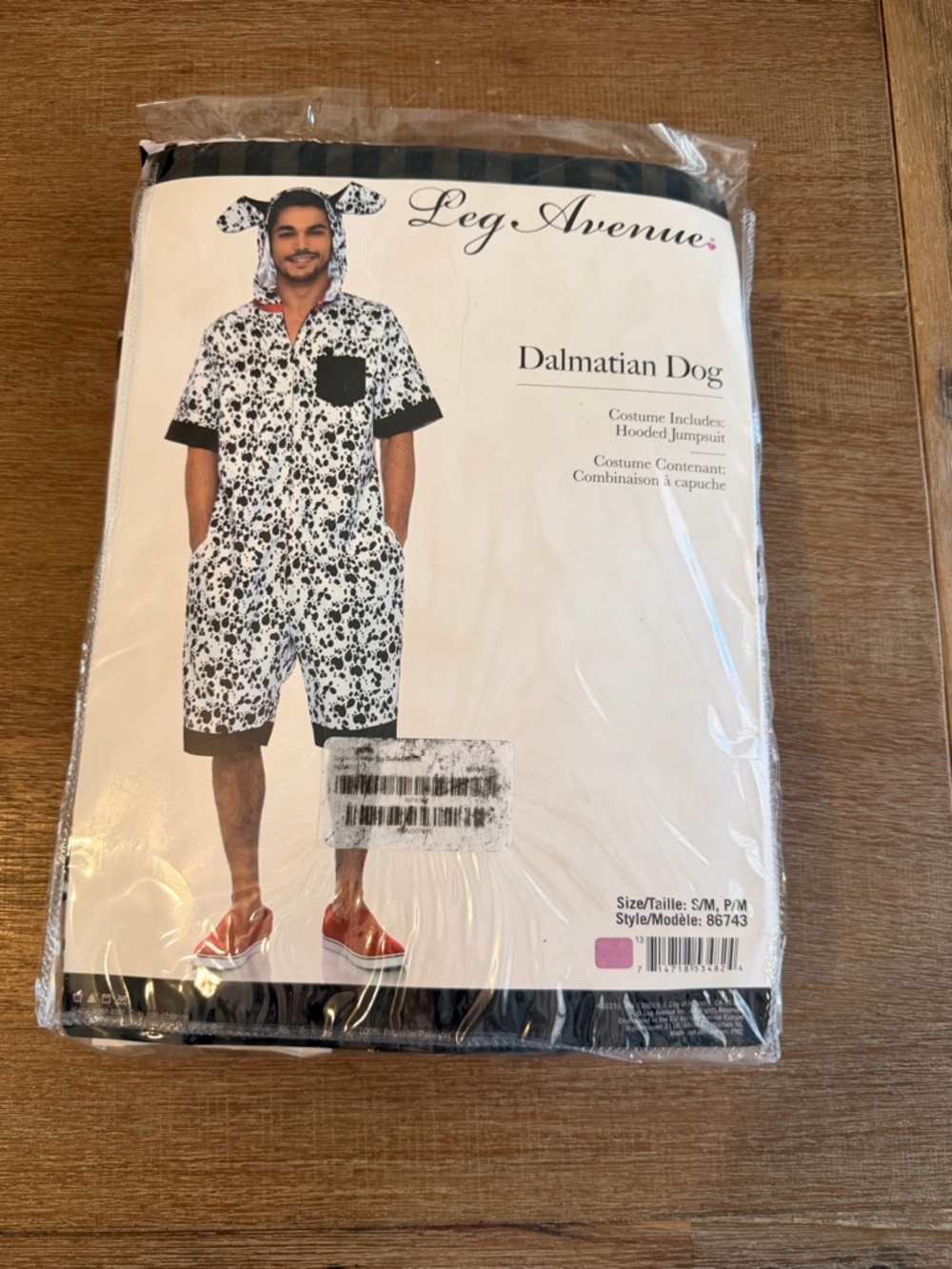 Fashion Nova Men’s Dalmatian Print Hooded Romper - Black & White